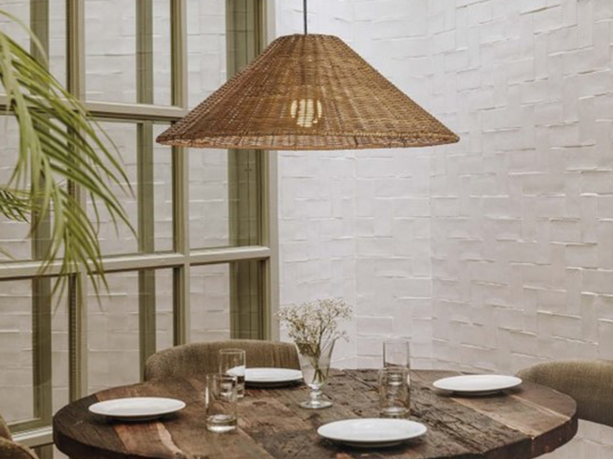 Rattan ceiling pendant