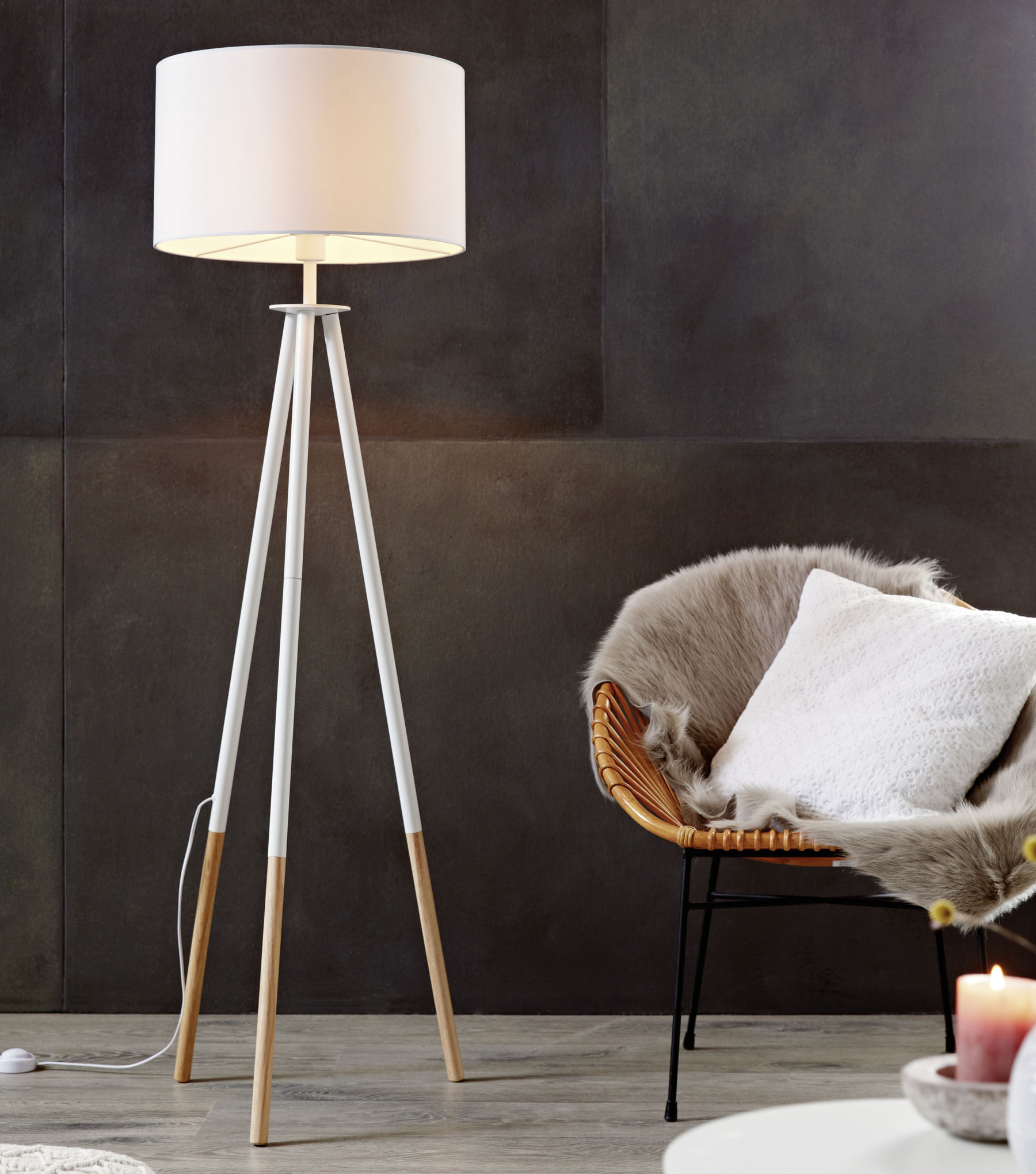 Sleek white floor lamps