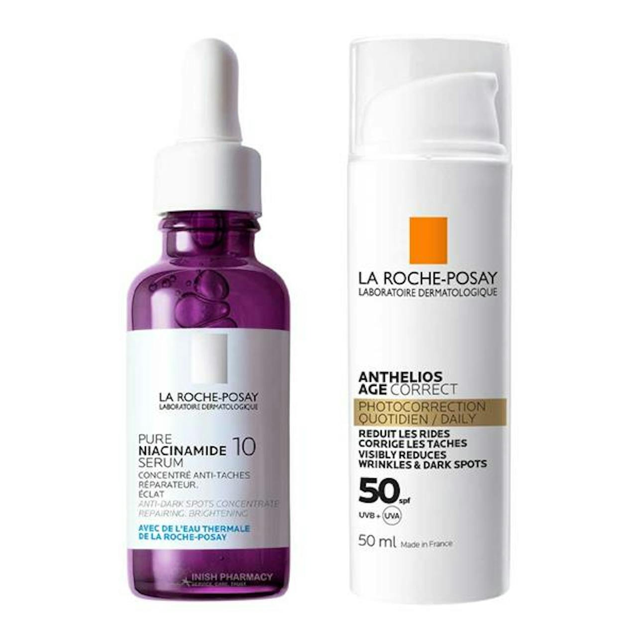 La Roche Posay Correct & Protect Bundle - Pure Niacinamide 10 Serum + Anthelios Age Correct SPF50