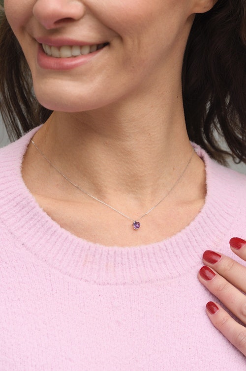 Collier CLEOR est en Or 375/1000 Blanc et Améthyste