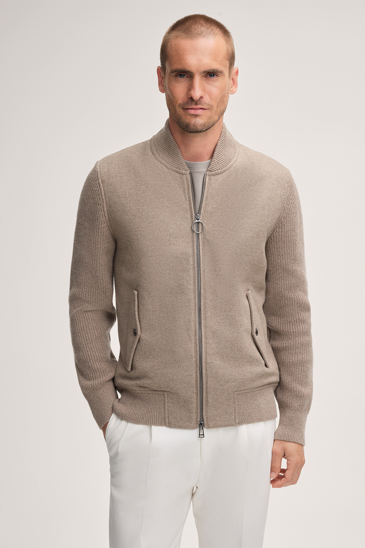 Cashmere-Blouson-Jacke Ecosio in Beige