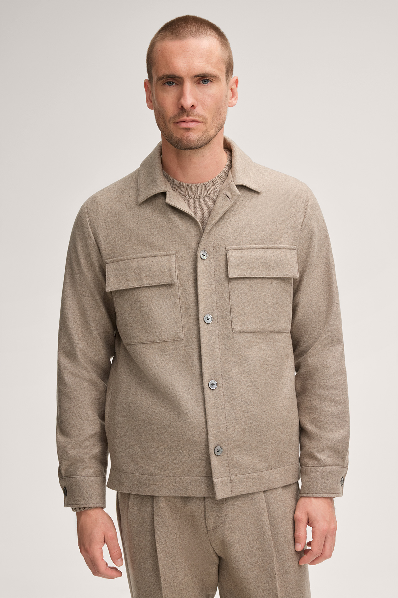 Cashmere-Overshirt Lavoro in Beige