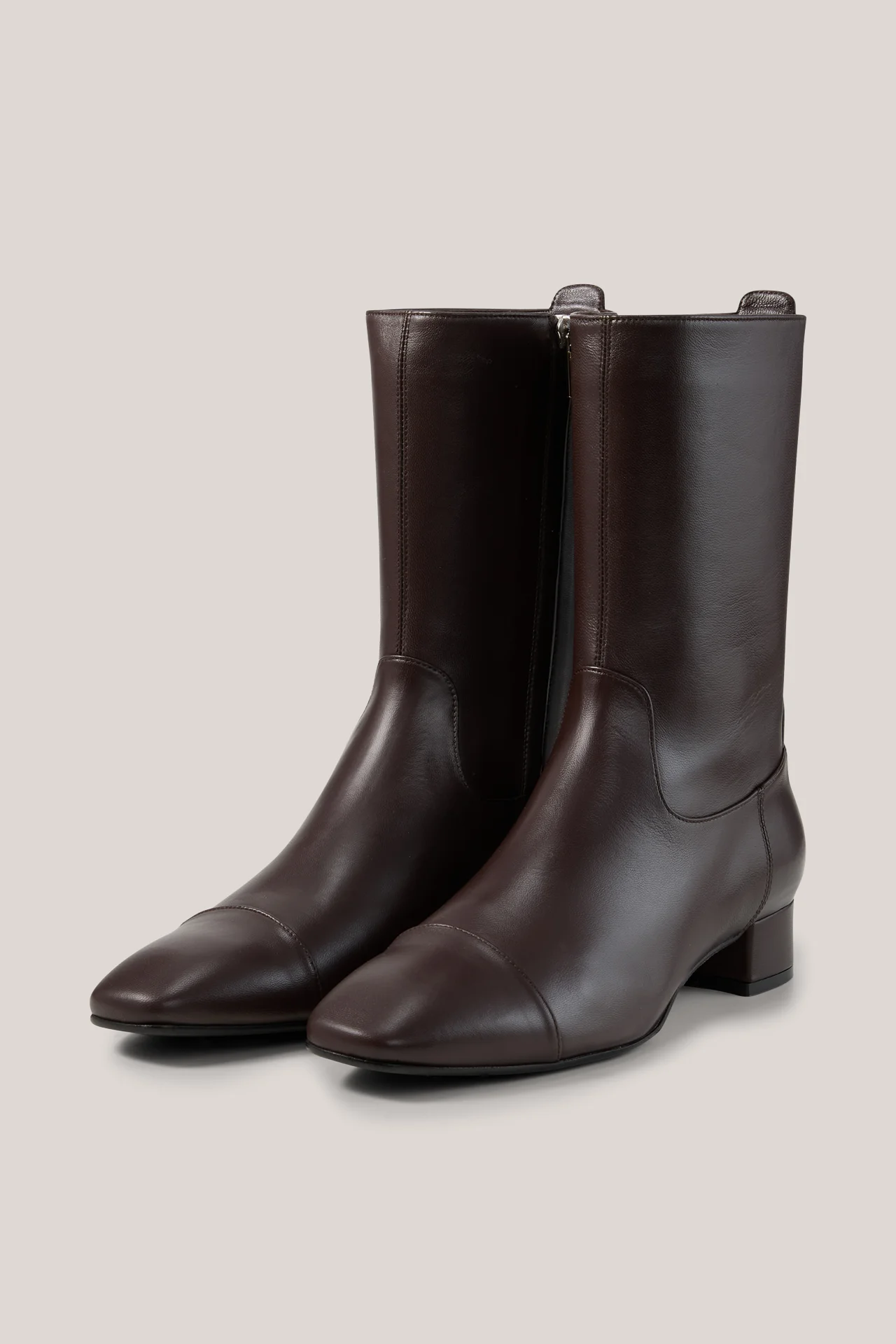 Dark brown goatskin ankle boots by Unützer