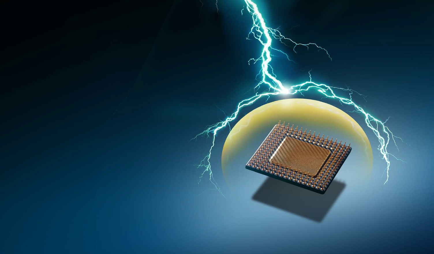 elektronisches Bauteil vor Blitz geschützt, ESD