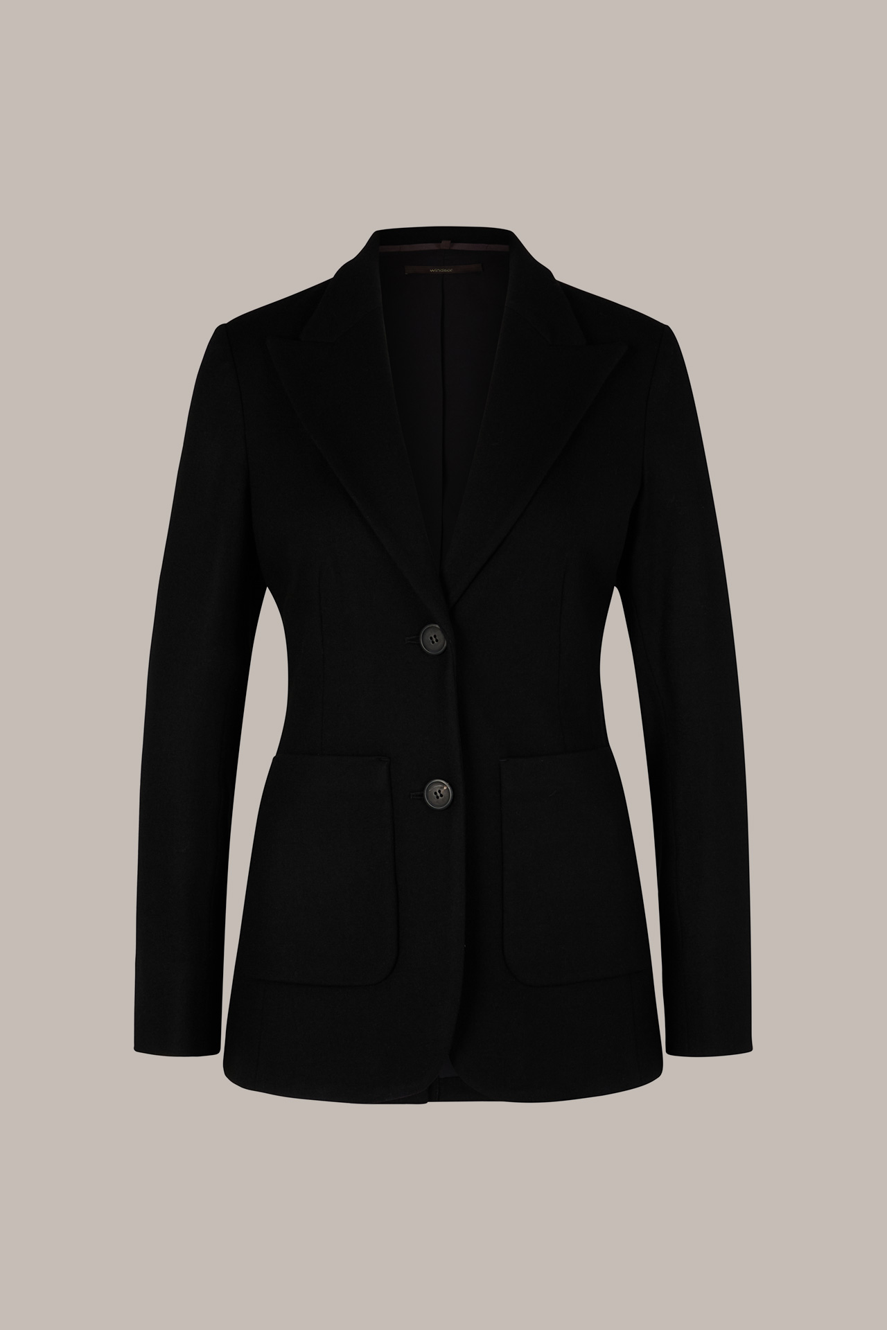 Wolljersey-Blazer in Schwarz