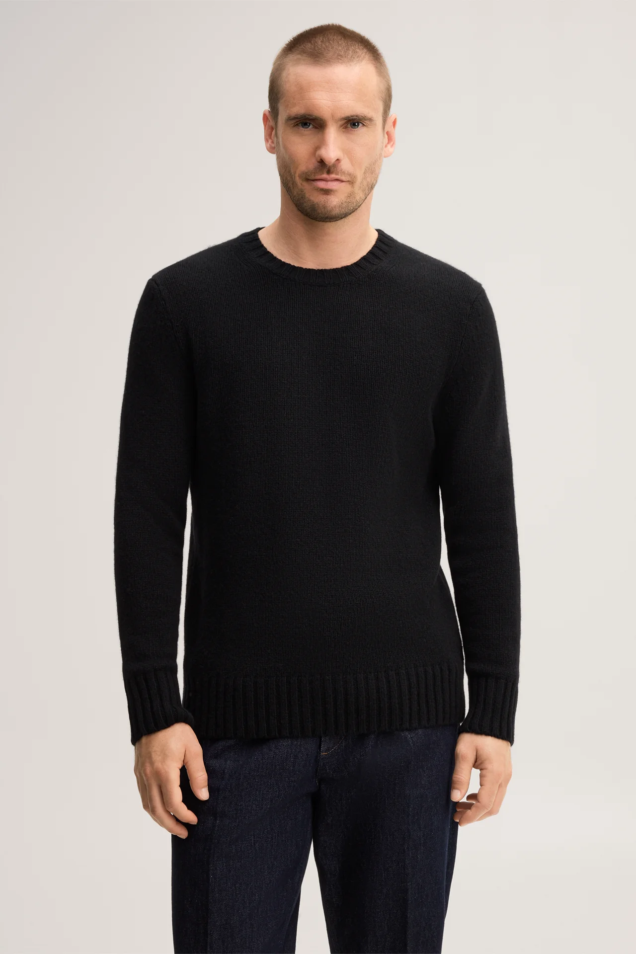 Cashmere-Strick-Pullover in Schwarz