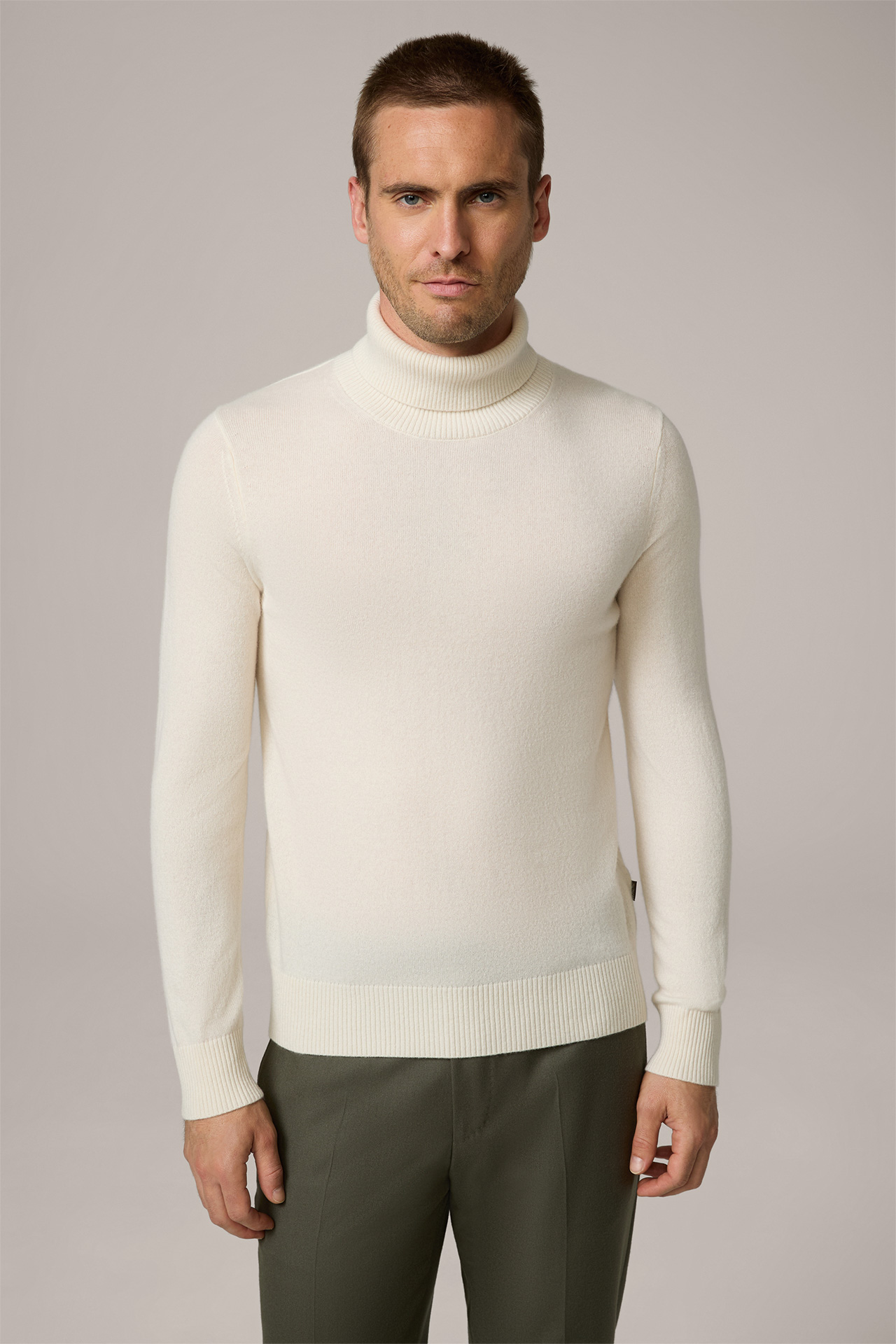 Cashmere-Rollkragen-Pullover Cashmono in Wollweiss