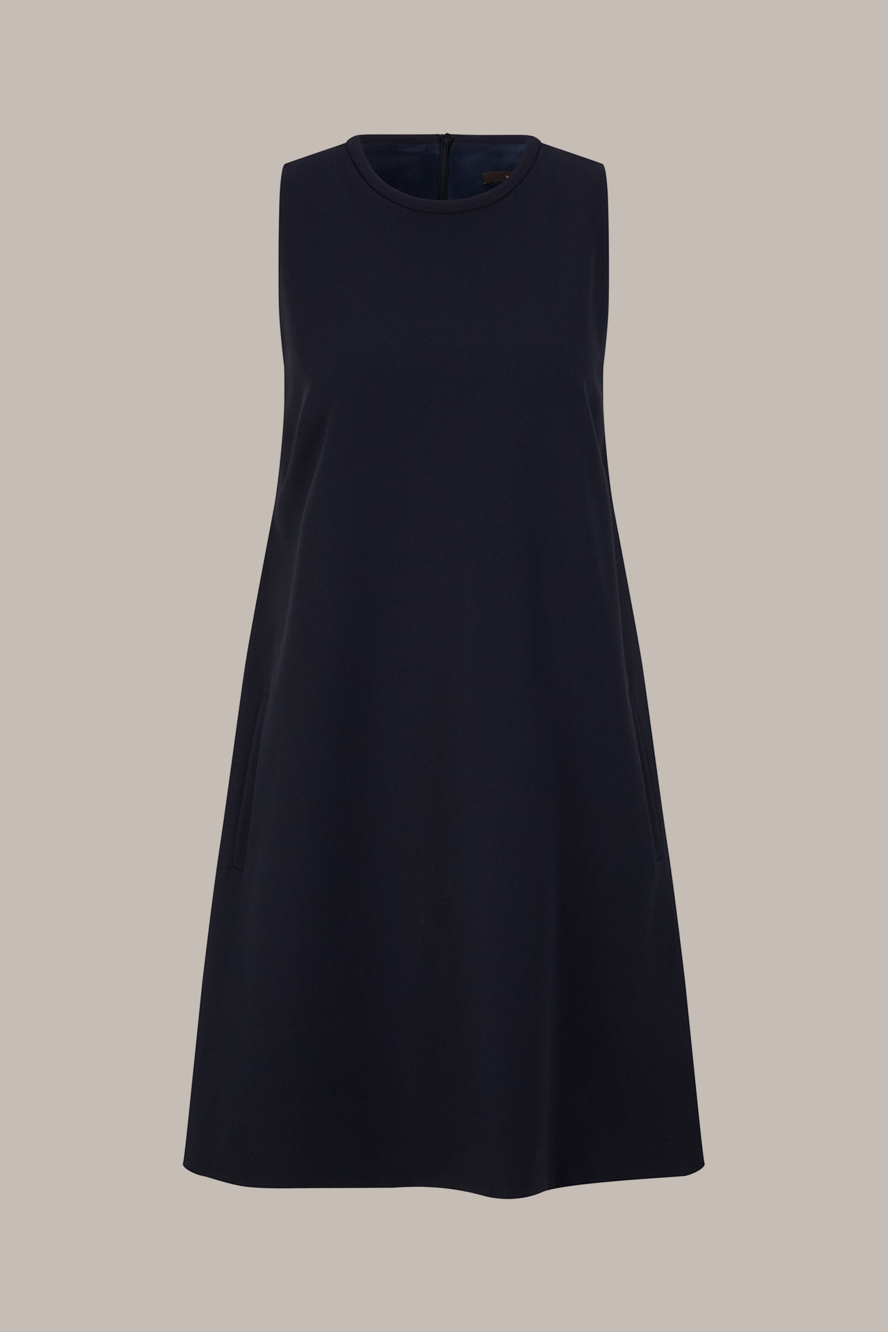 Crêpe-Etui-Kleid in A-Linie in Navy