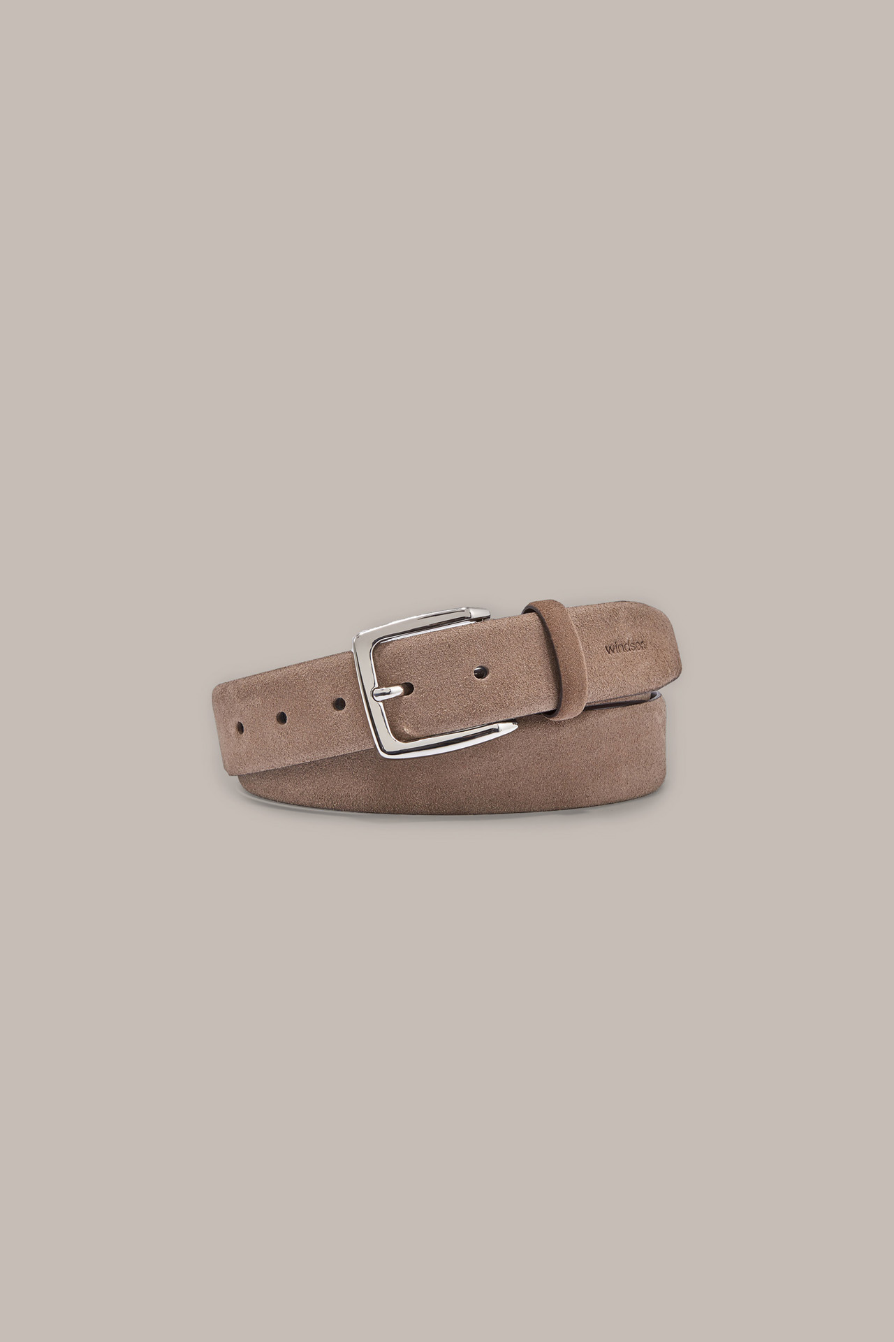 Velvety suede belt in taupe