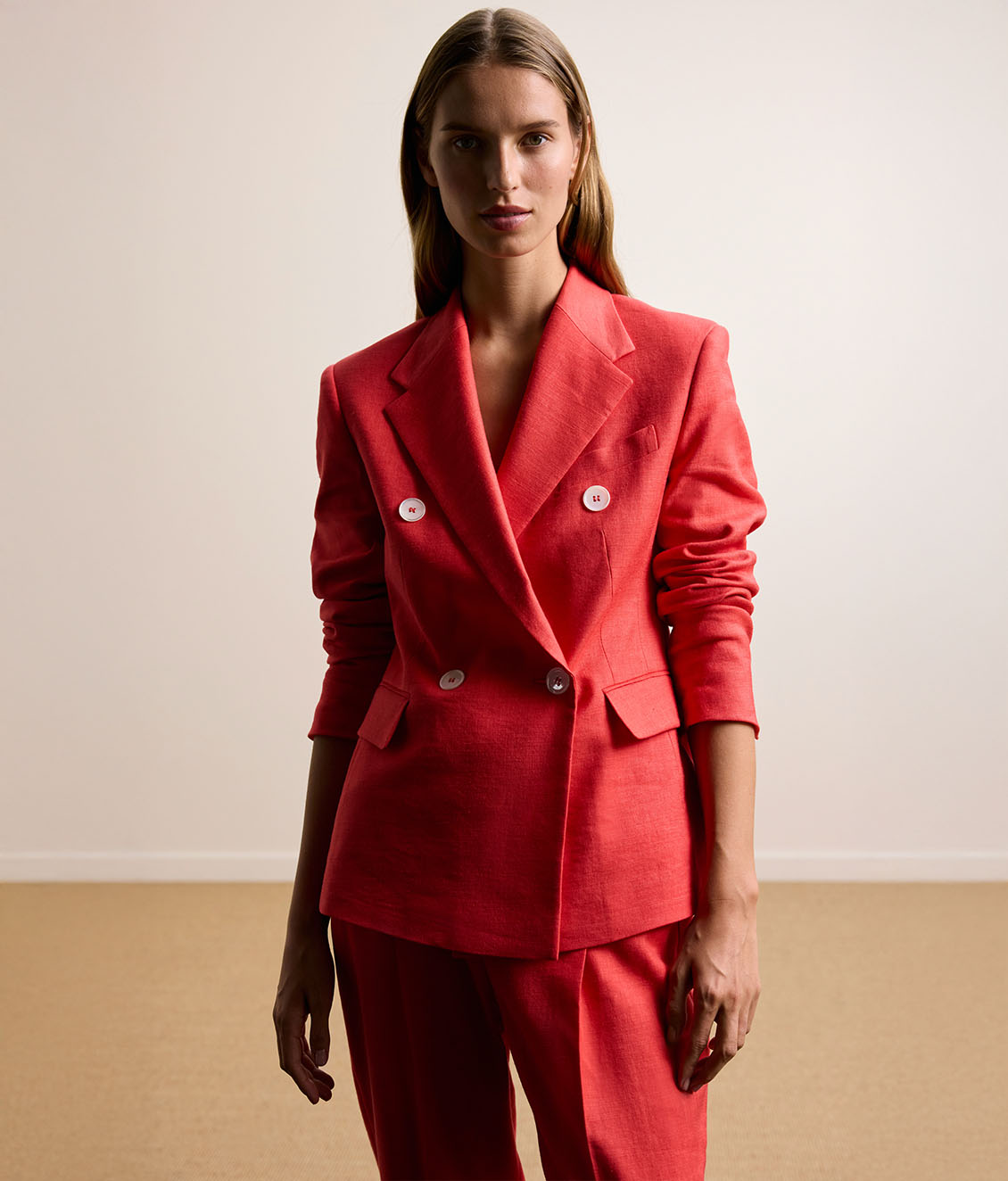 windsor damen doppelreiher blazer in rot