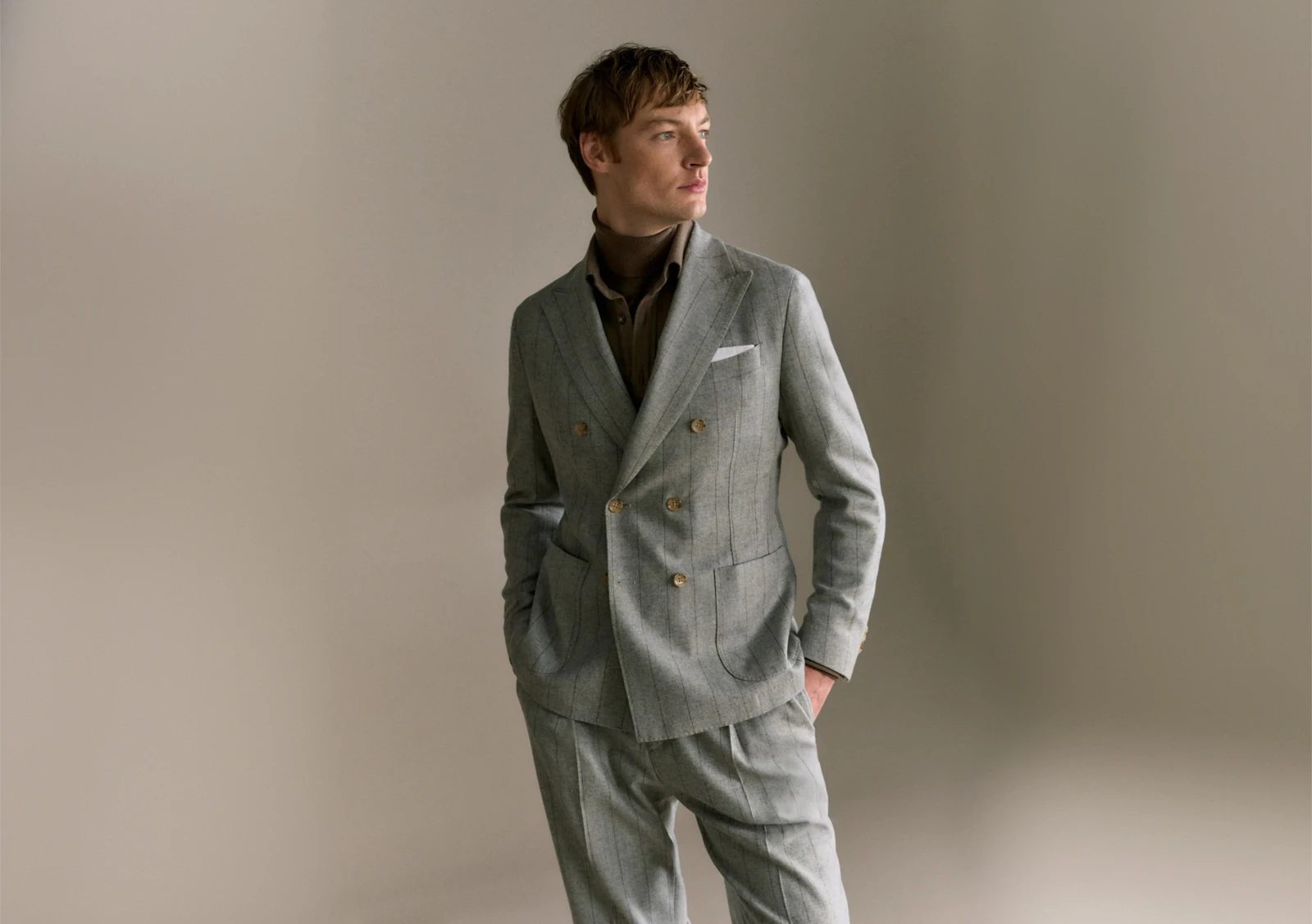 Windsor men double-breasted jacket in grey