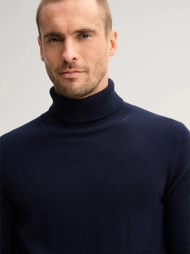 Windsor Men Cashmere Turtleneck Sweater Cashmono in Navy