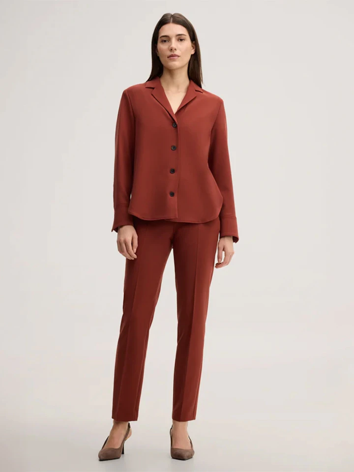 Windsor women crepe suit trousers in dark red