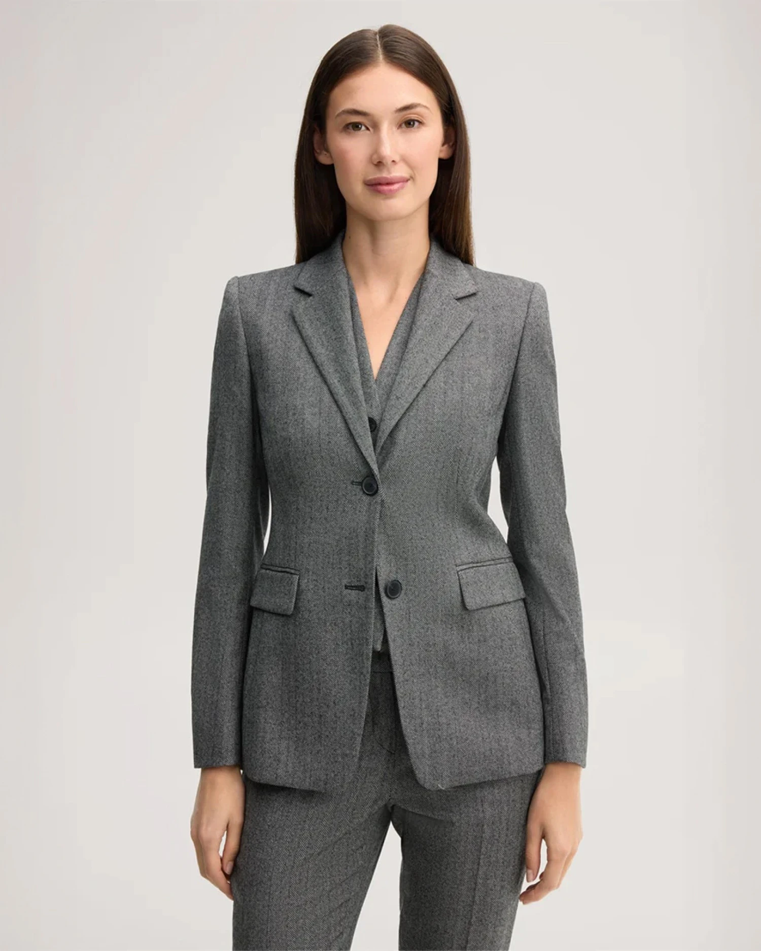 windsor Damen Blazer in grau mit Nadelstreifen