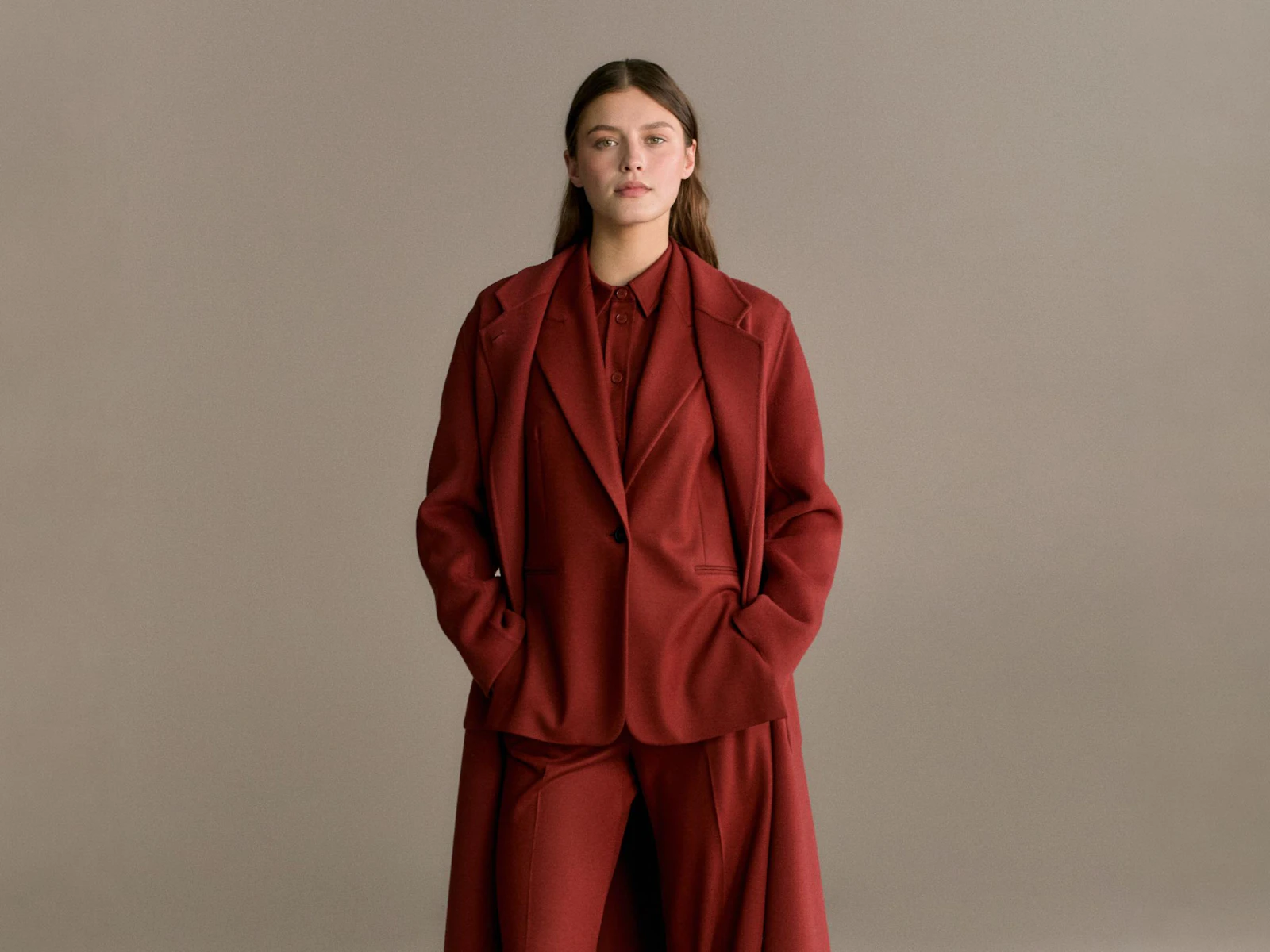 windsor Damen Blazer in rot mit mantel in rot