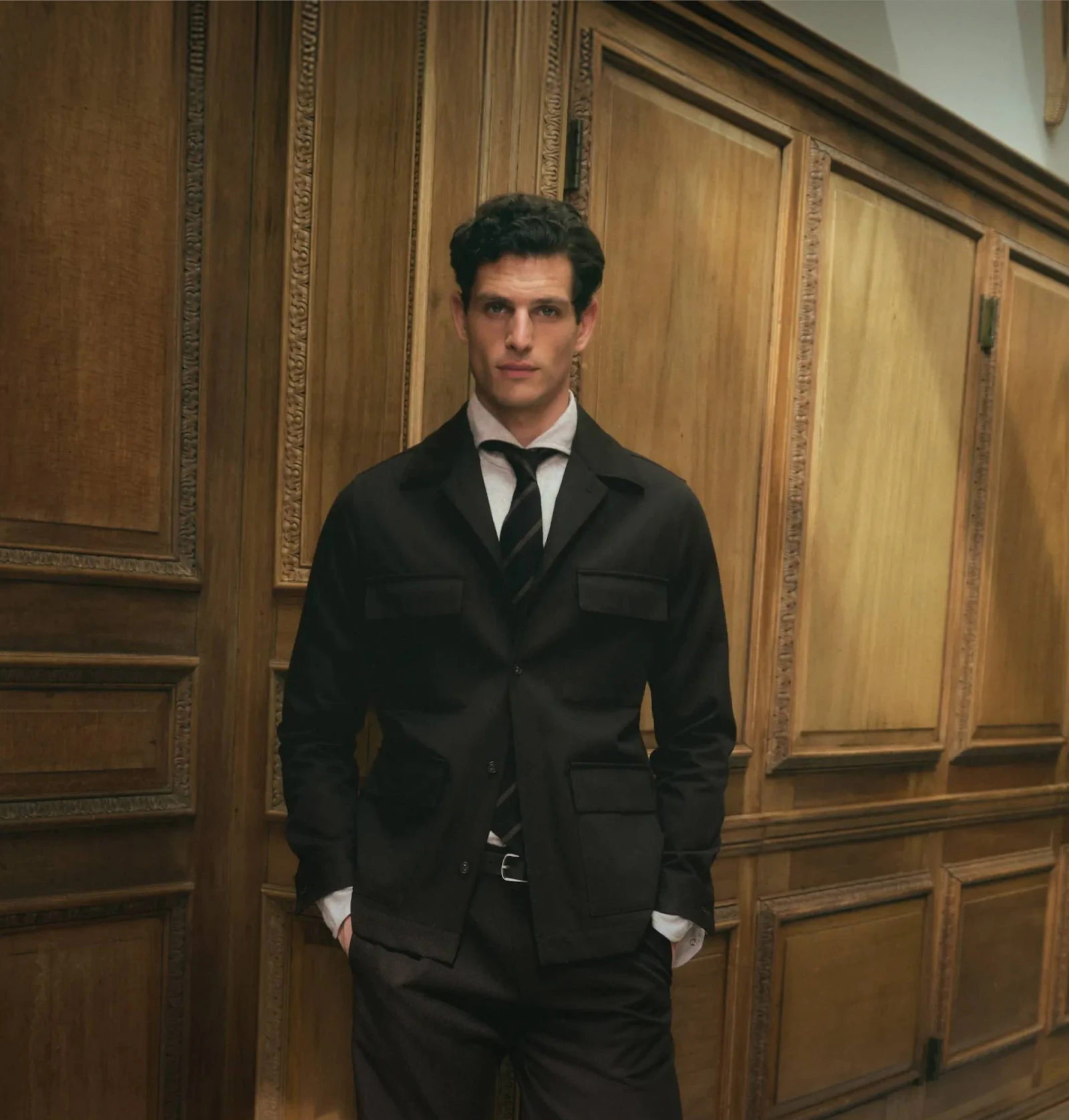 windsor herren overshirt in schwarz
