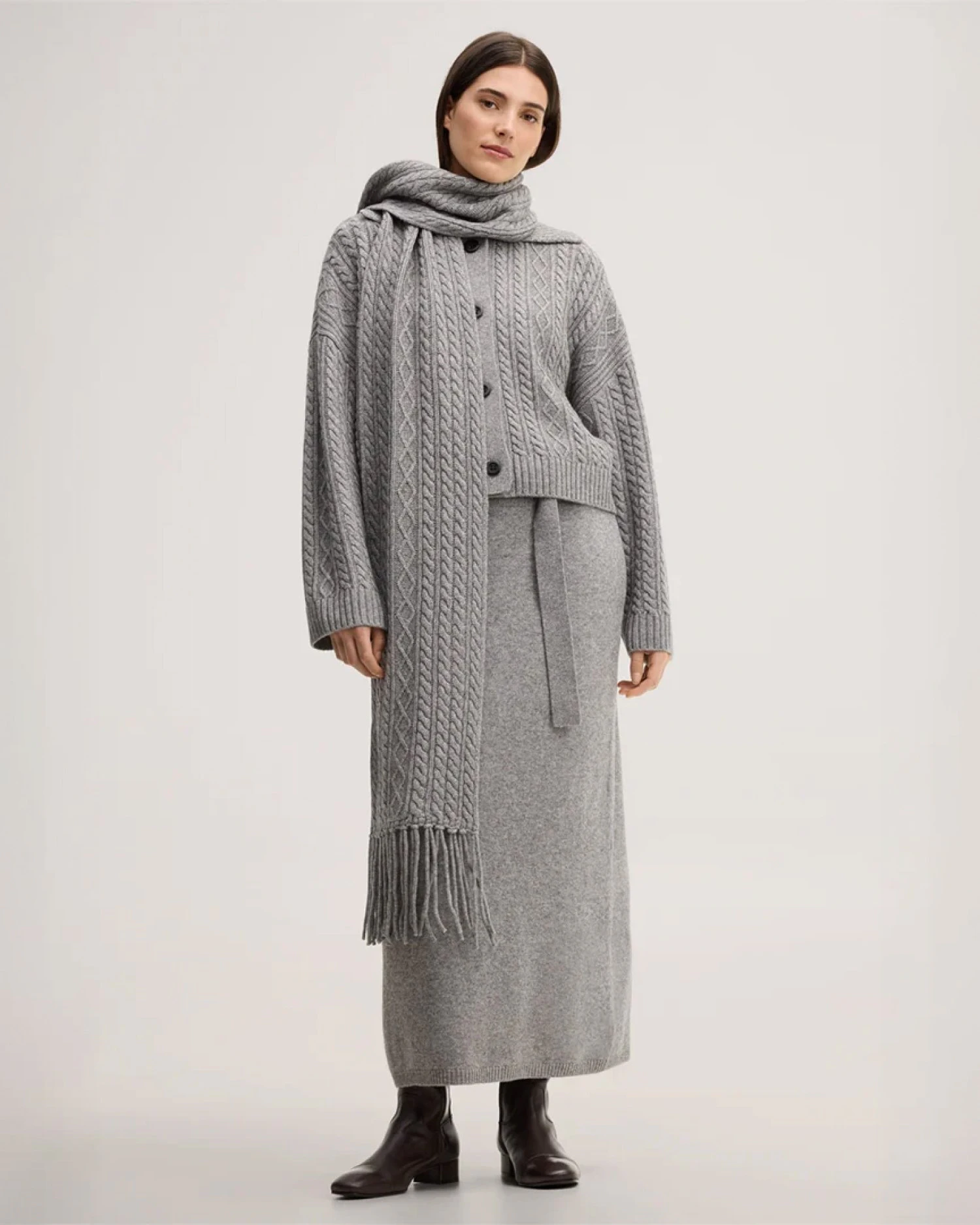 windsor Damen strick kombiset in grau