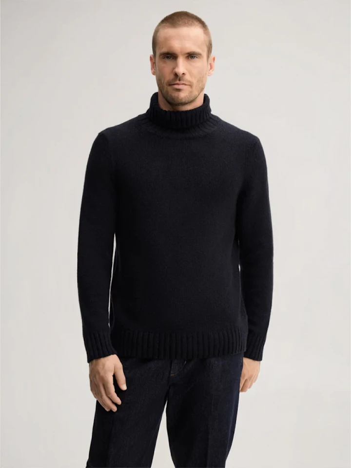 windsor herren Cashmere-Strick-Rollkragen-Pullover in Navy