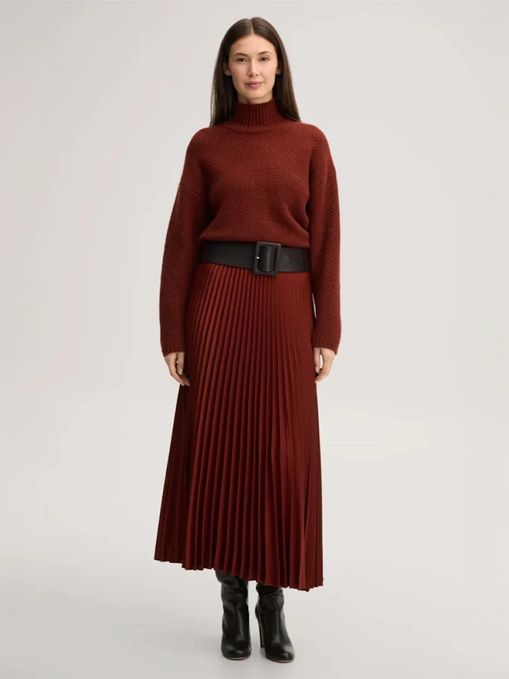 windsor damen Crêpe-Maxi-Plissee-Faltenrock in Dunkelrot
