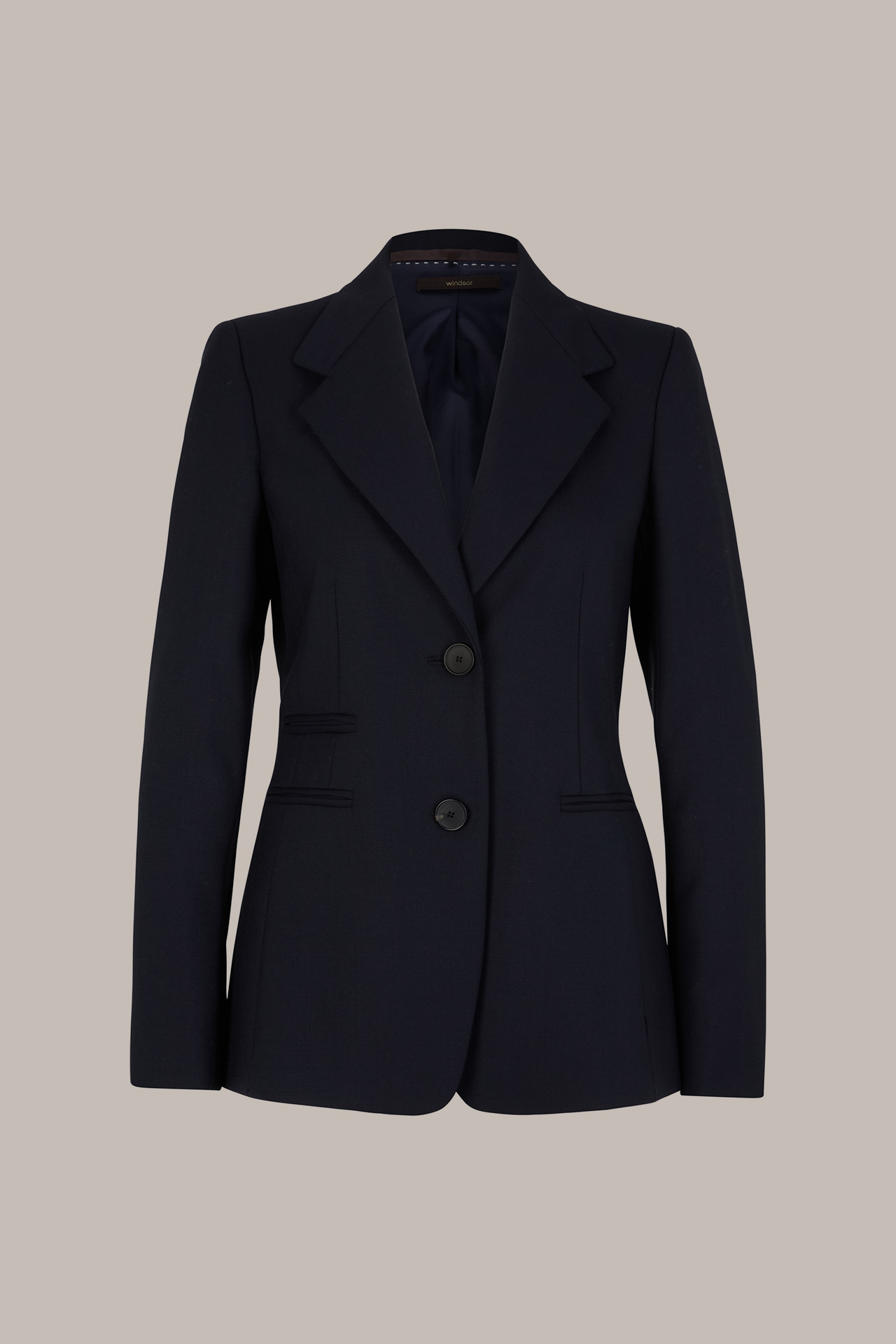 Schurwoll-Blazer in Navy