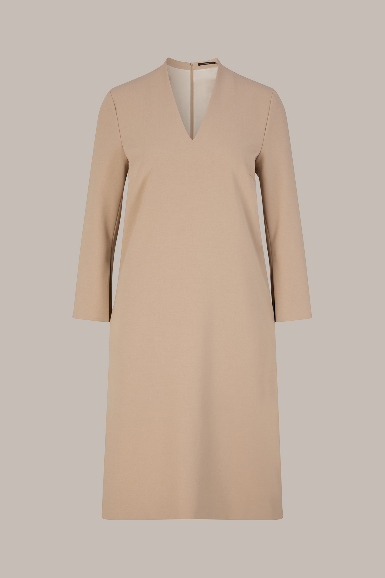 Crêpe-Eggshape-Kleid in Beige