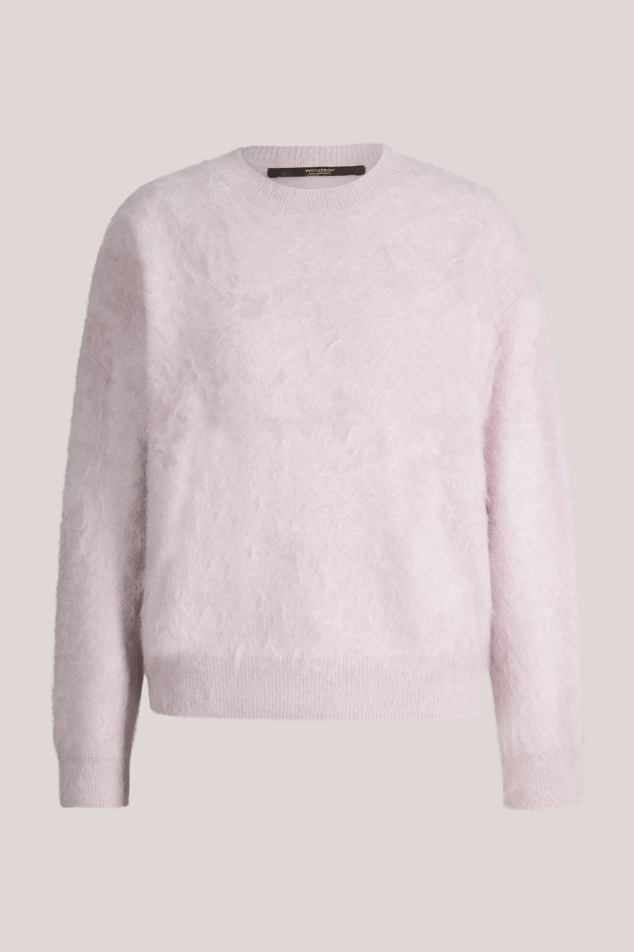 Brushed-Cashmere-Rundhals-Pullover in Rosé