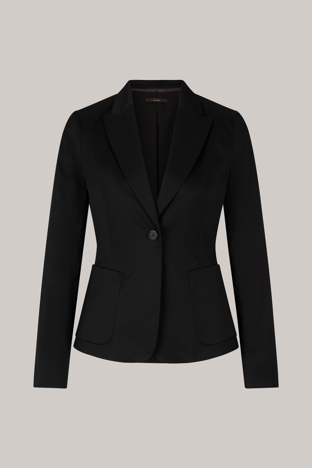 Baumwollstretch-Blazer in Schwarz