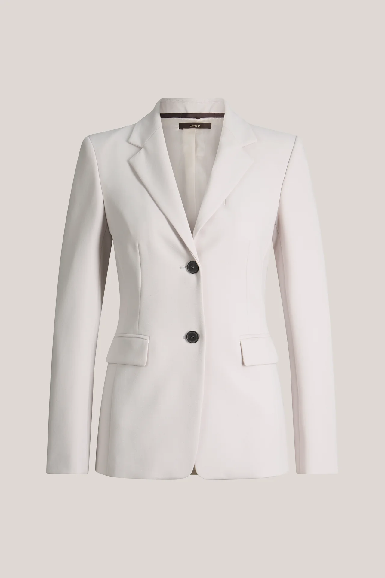 Crêpe-Blazer in Hellgrau