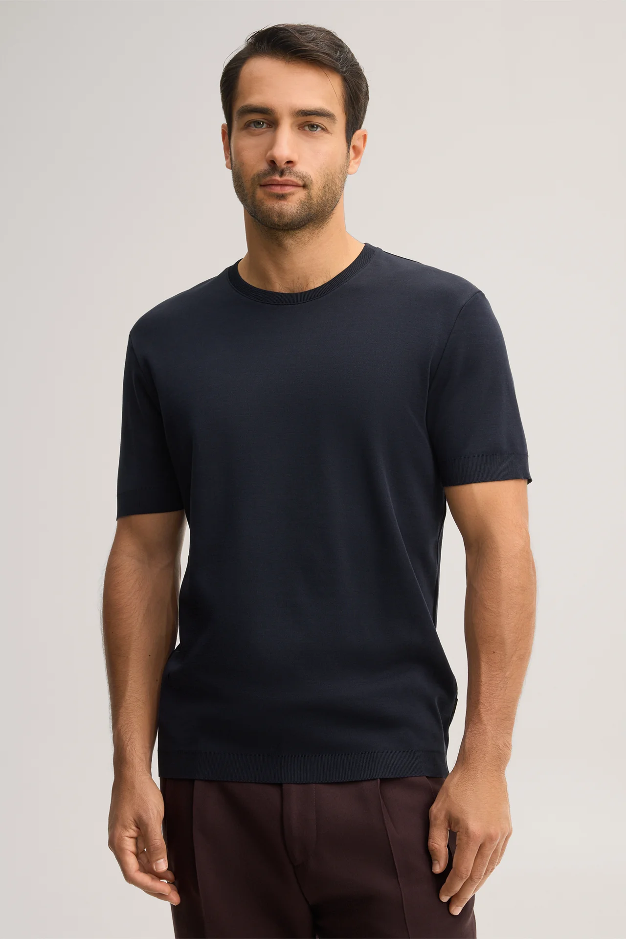 Baumwoll-T-Shirt in Navy
