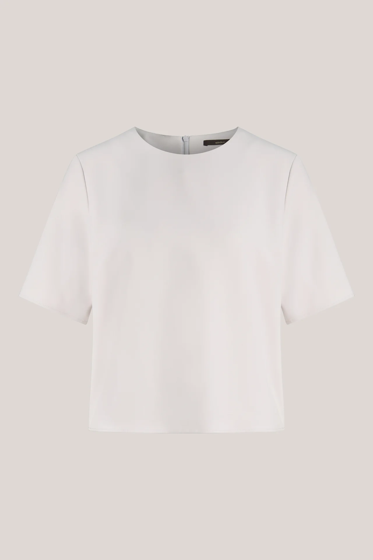 Crêpe-Blusen-Shirt in Hellgrau