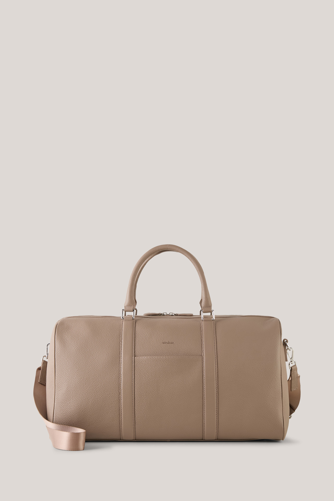 Weekender aus Nappaleder in Taupe