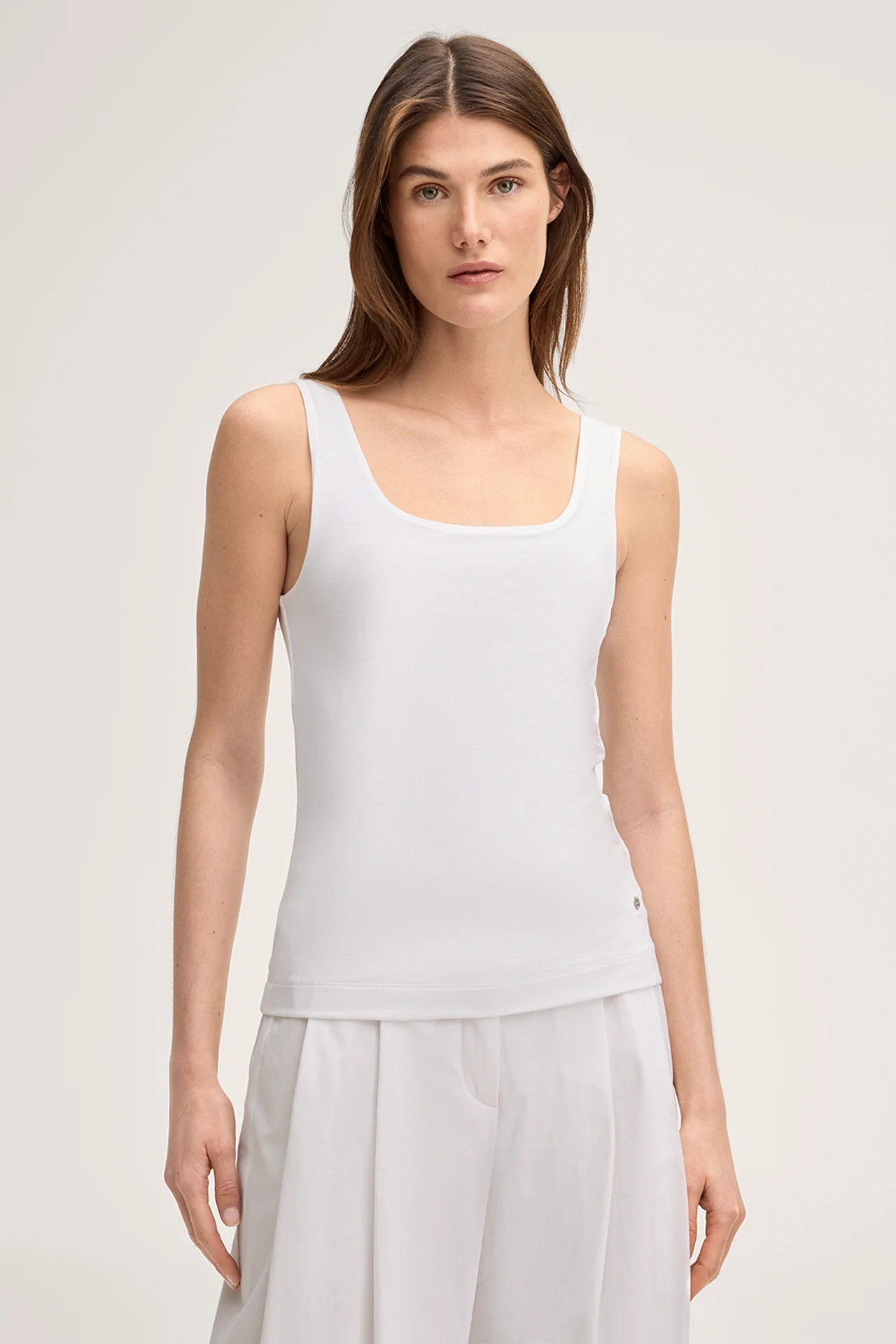 Lyocell-Stretch-Top in Weiß