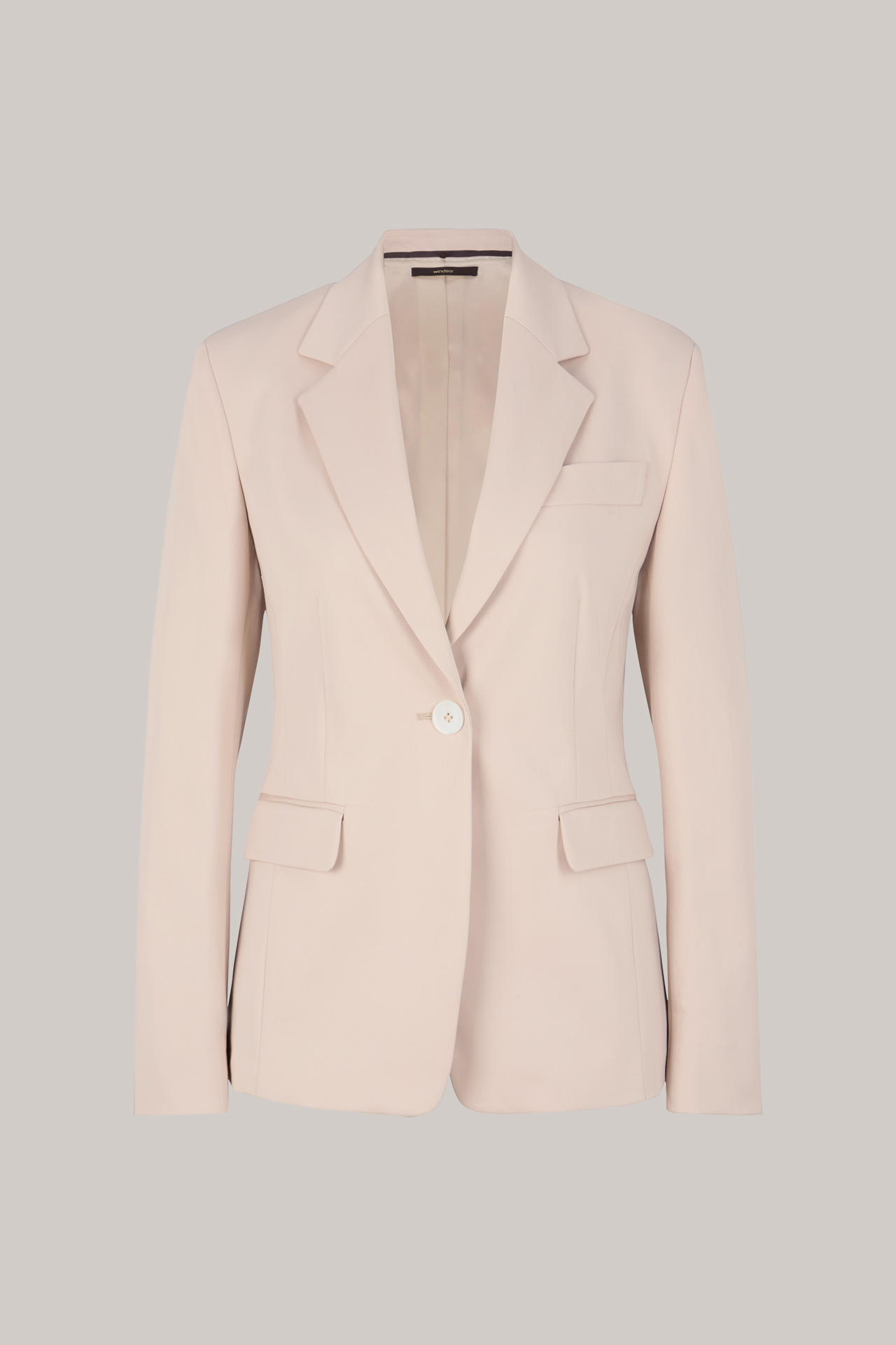 Double-Baumwollstretch-Blazer in Hellbeige