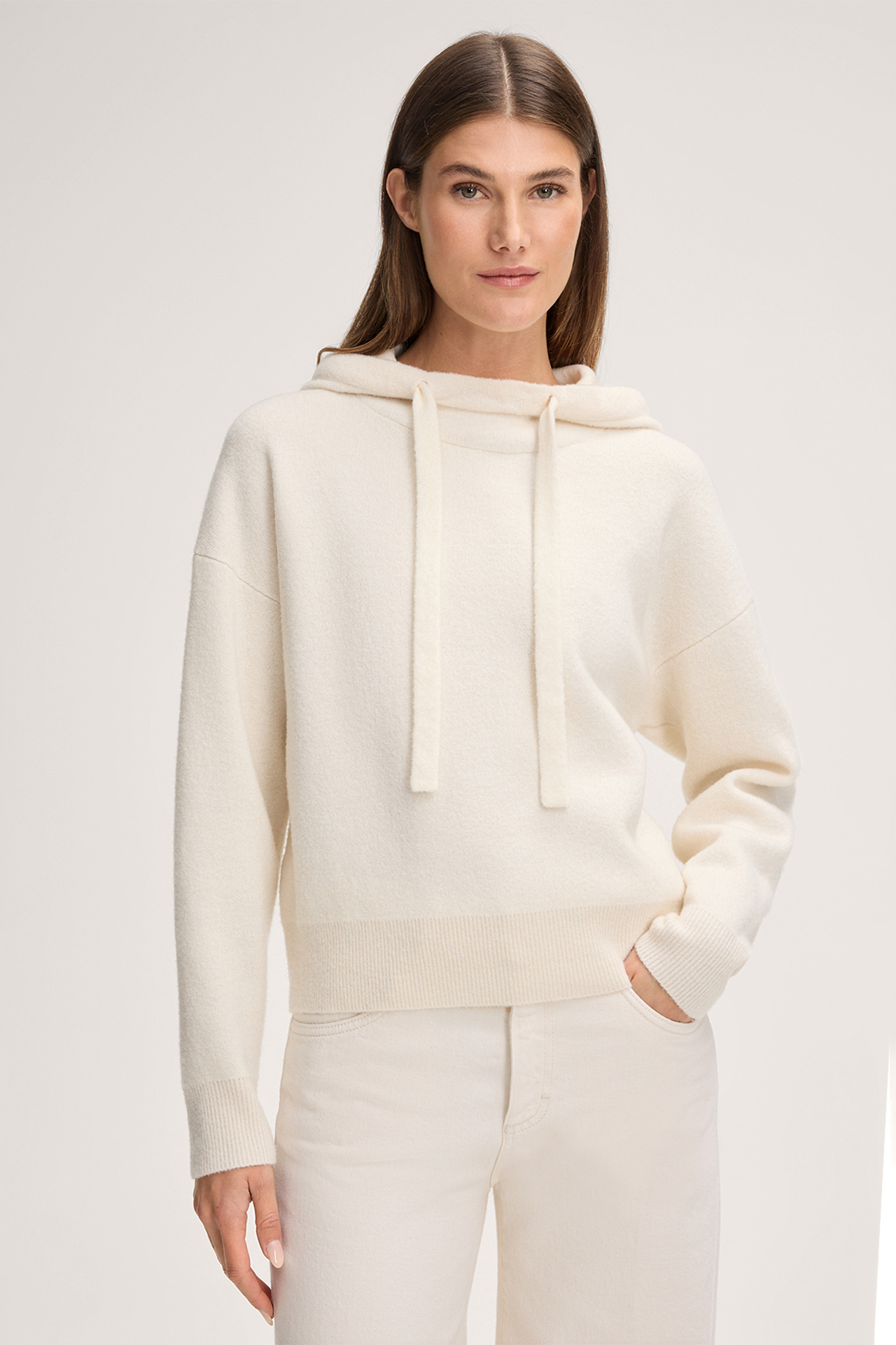 Double-knit Hoodie in Cream