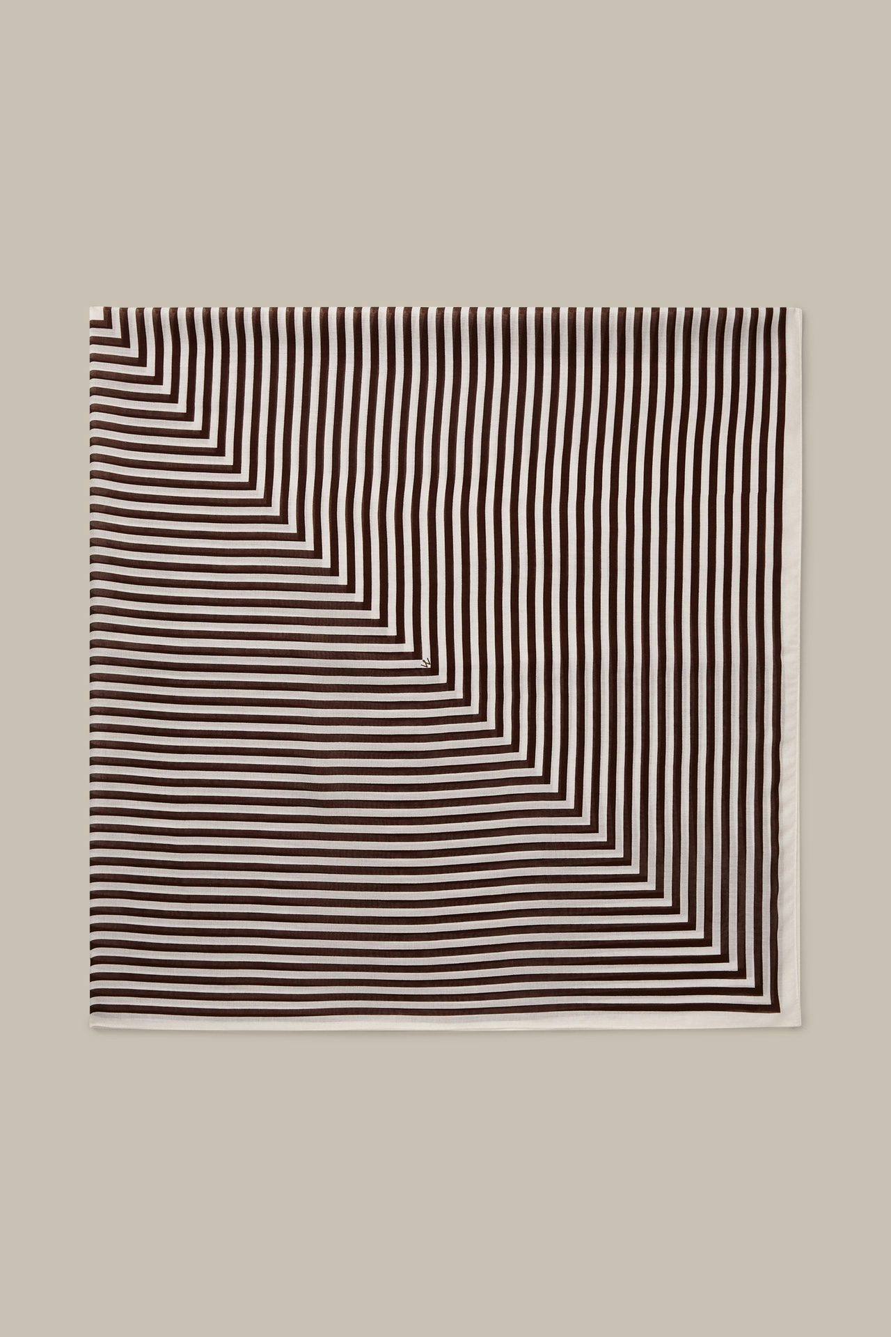 Tuch aus Modal in Dunkelbraun-Ecru gemustert