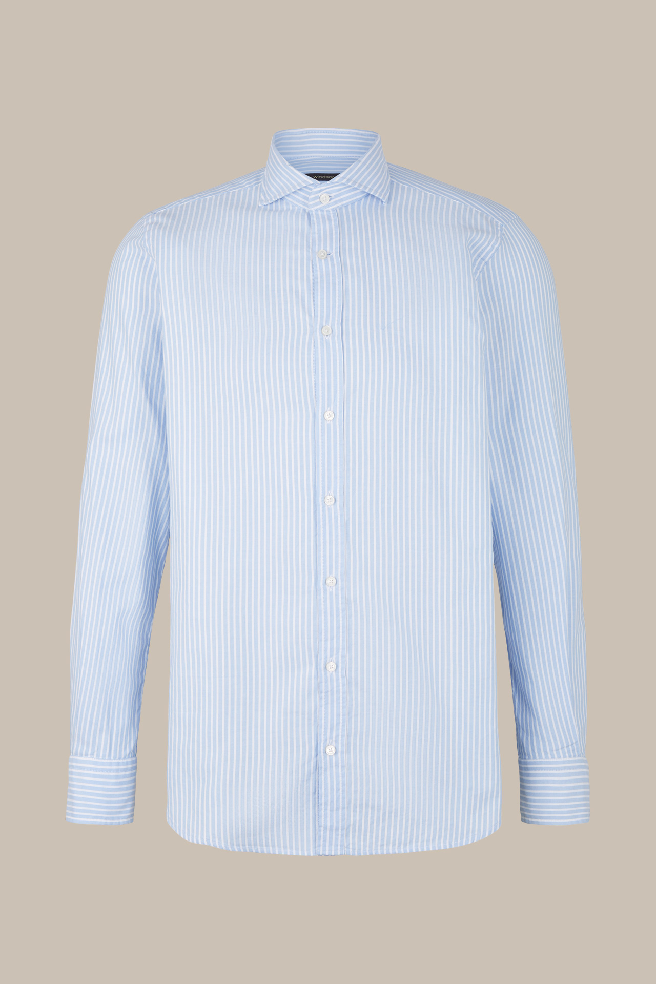 The Lano smart shirt in light blue and white stripes