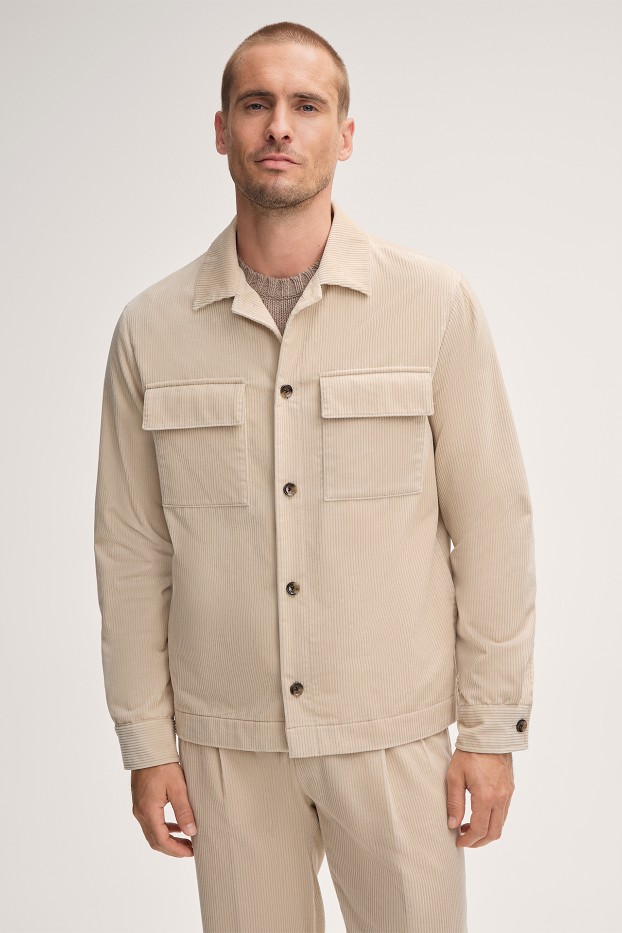 Lavoro Modular Corduroy Overshirt in Beige