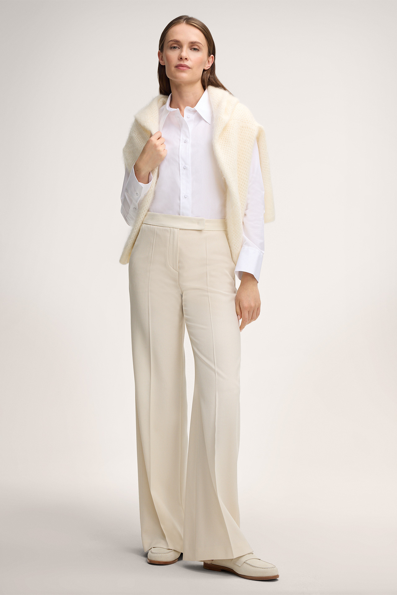 Poplin Cotton Shirt-style Blouse in White