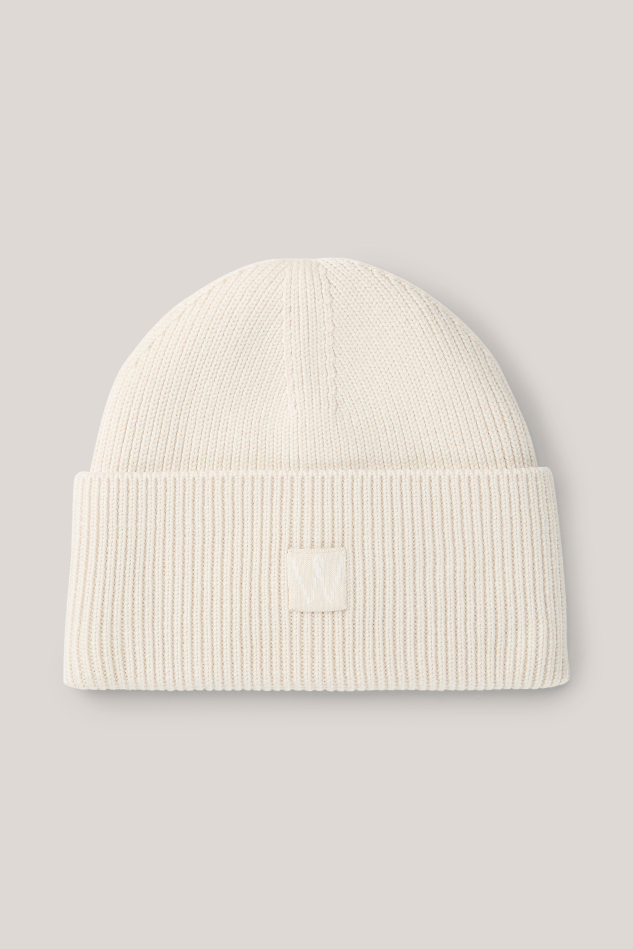 Merino-Strick-Mütze in Creme