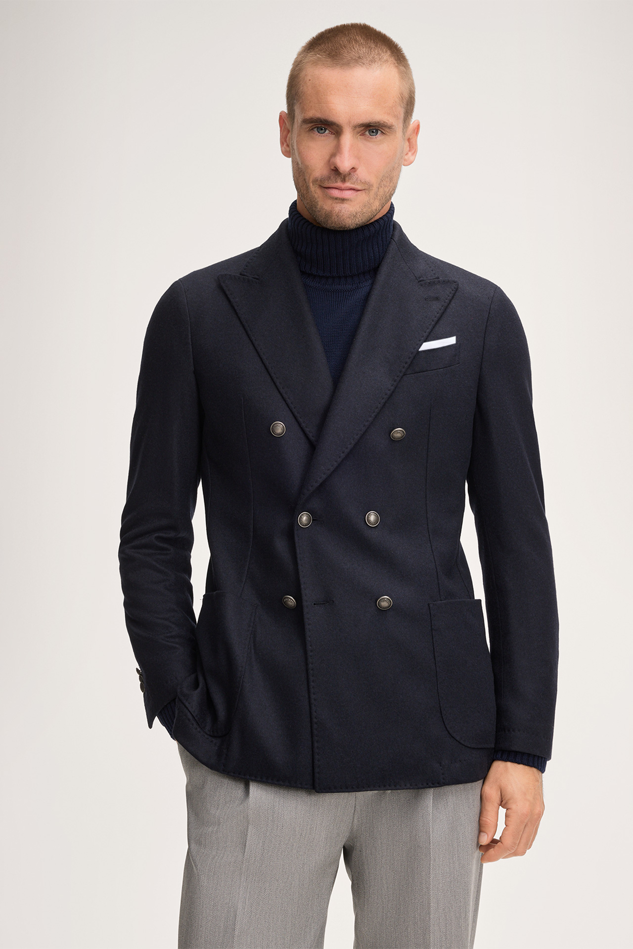Cashmere-Doppelreiher-Sakko Salino in Navy