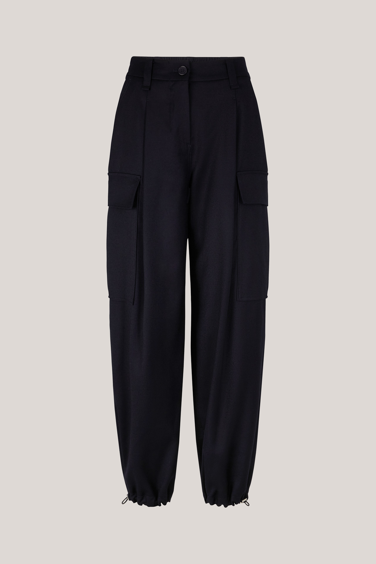 Flanell-Cargo-Ballonhose in Navy