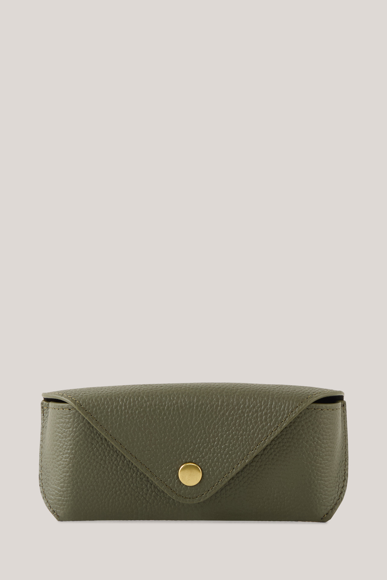 Brillen-Etui aus Nappaleder in Oliv