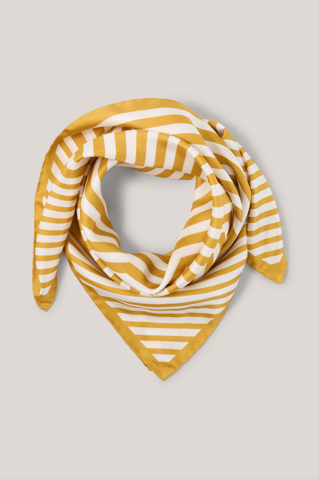 Seidentuch in Gelb-Ecru gestreift