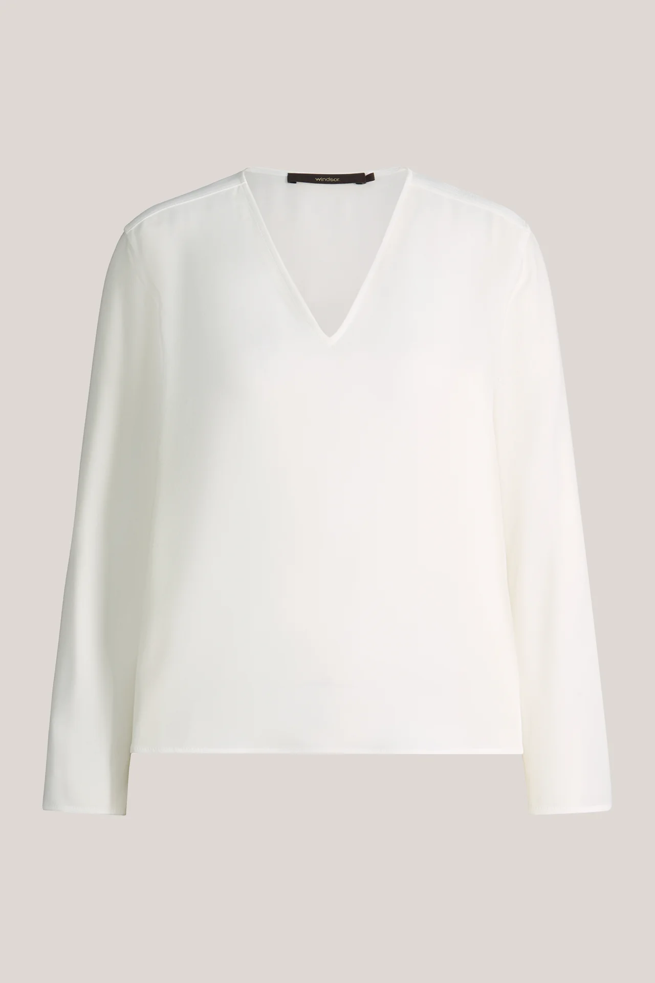 Crepe-Blusen-Shirt in Ecru