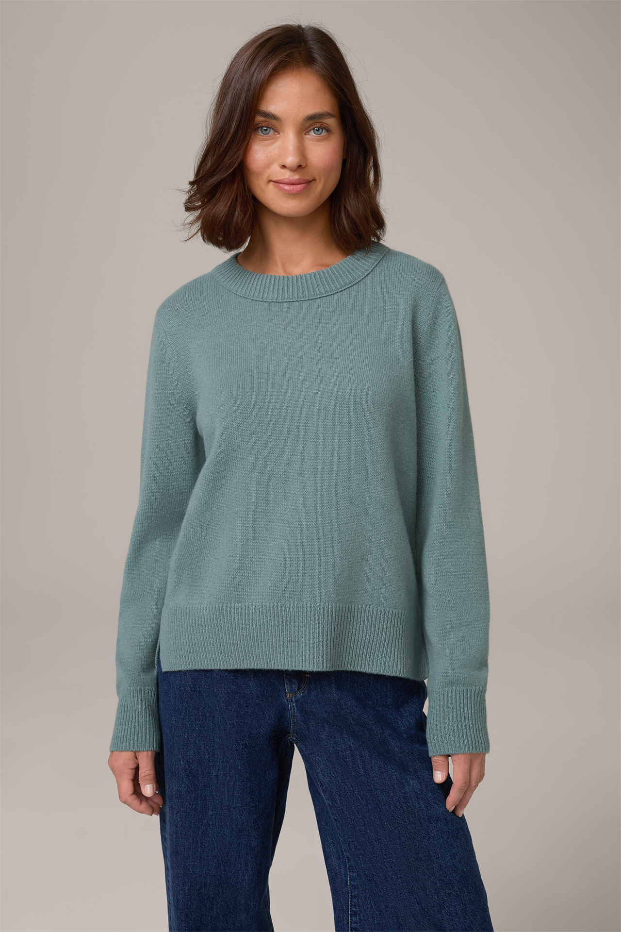 Cashmere-Pullover in Hellblau