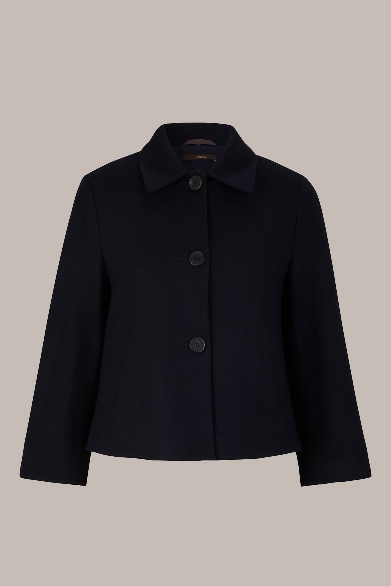 Wolljersey-Kurz-Blazer in Navy