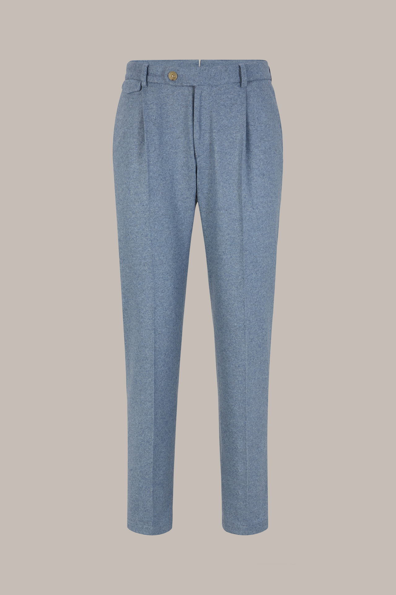 Cashmere-Baukasten-Hose Silvi mit Bundfalte in Taubenblau