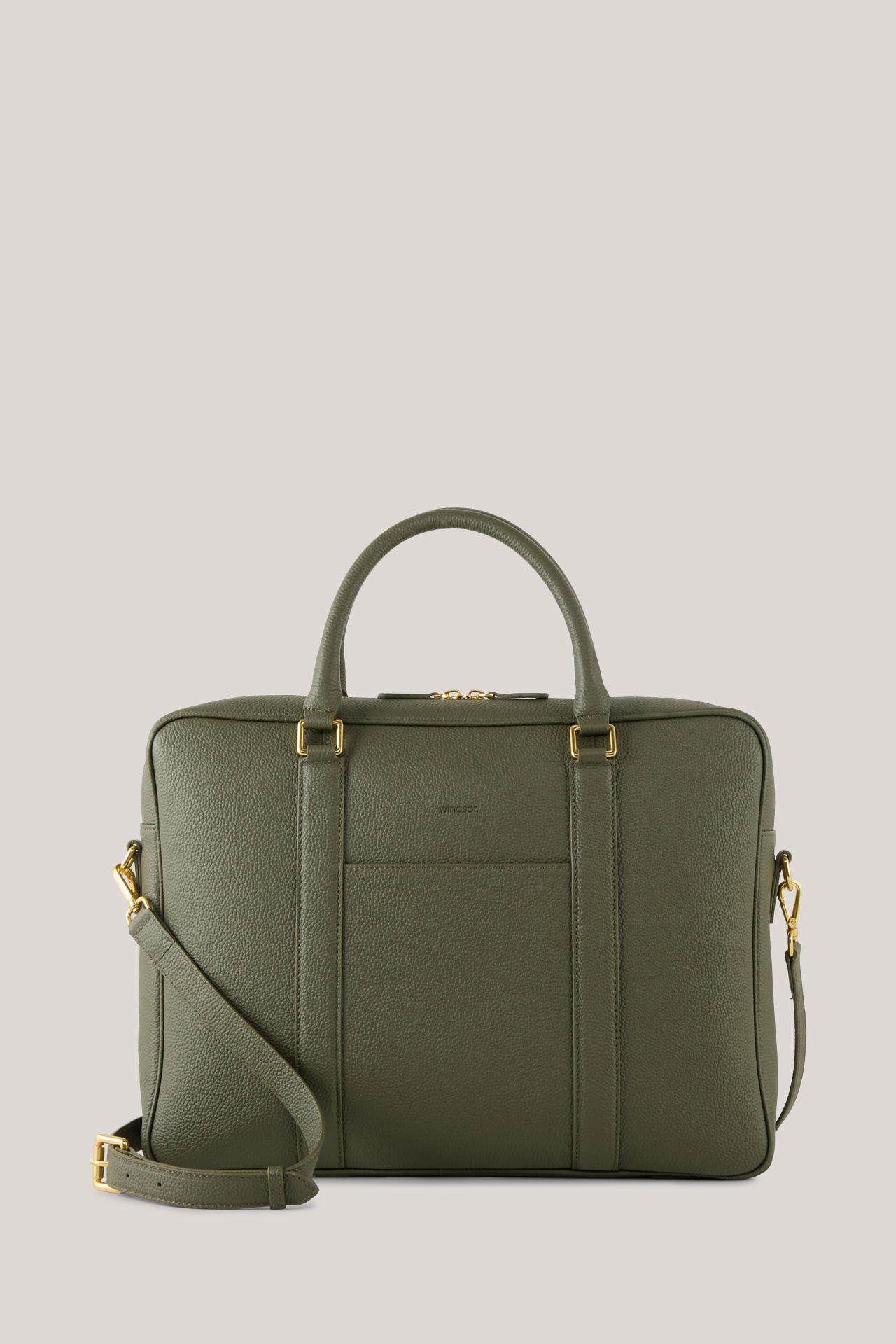 Business-Tasche aus Nappaleder in Oliv