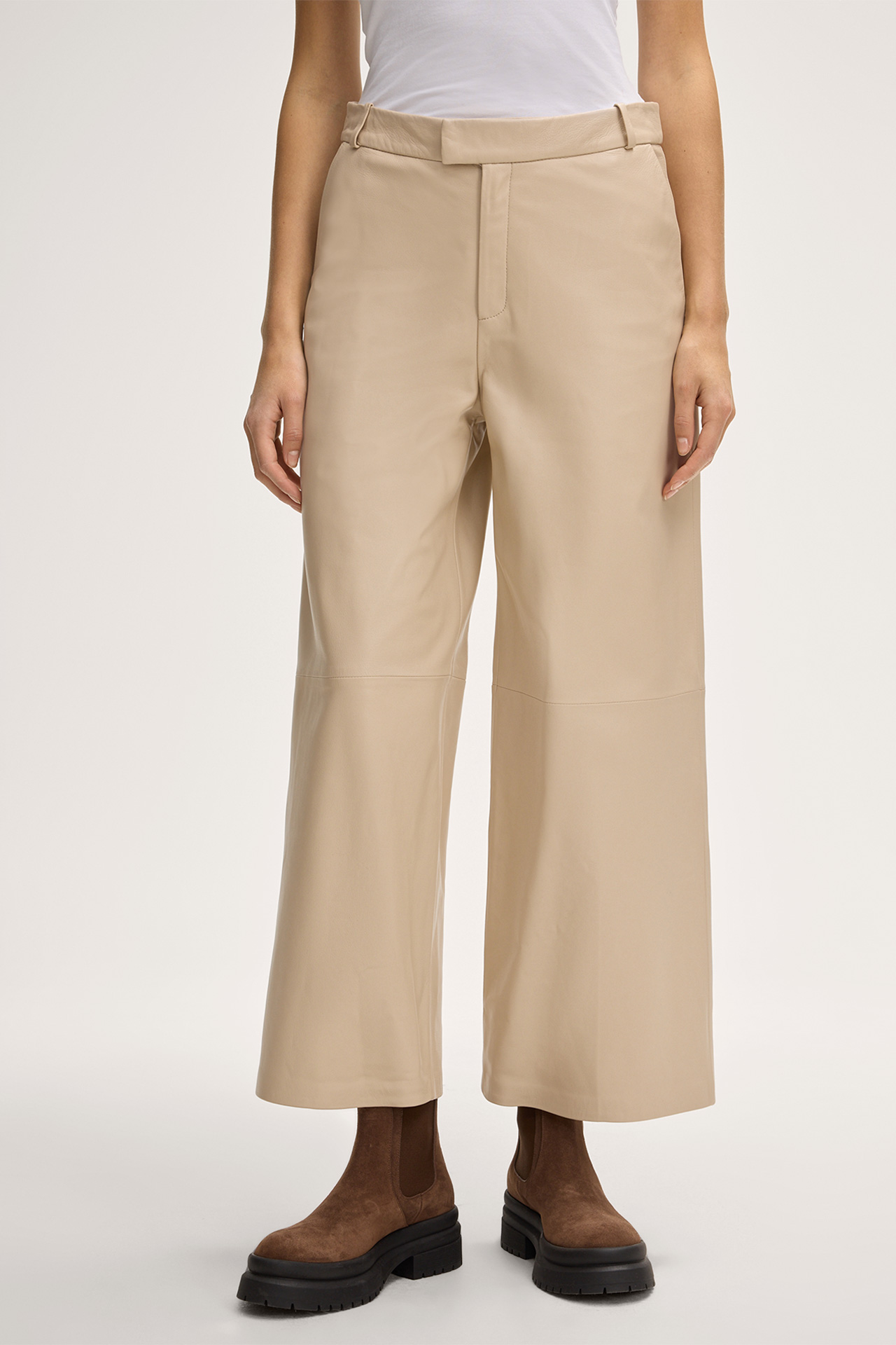 Lammnappa-Culotte-Lederhose in Creme