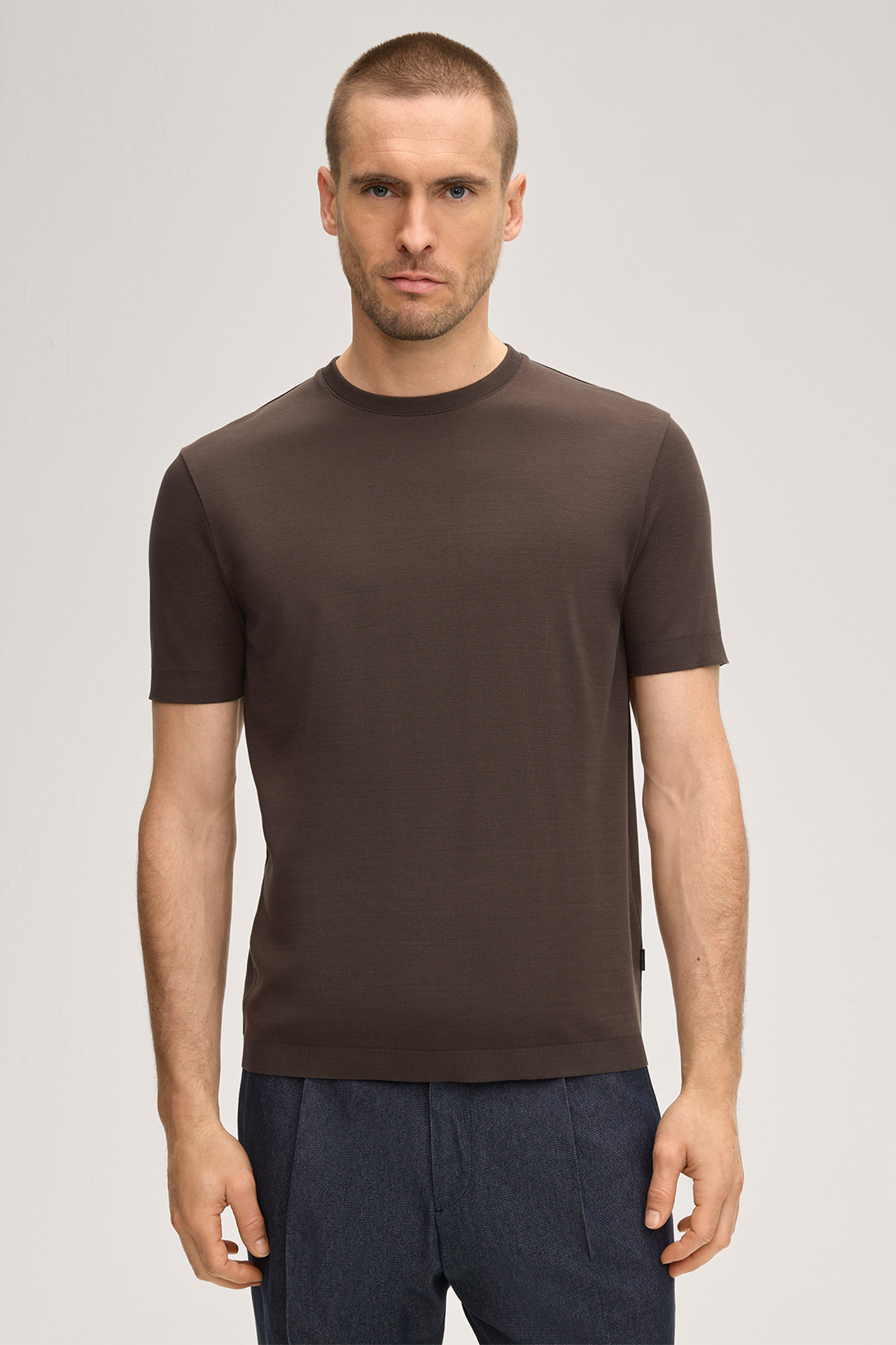 Floro Cotton T-shirt in Brown
